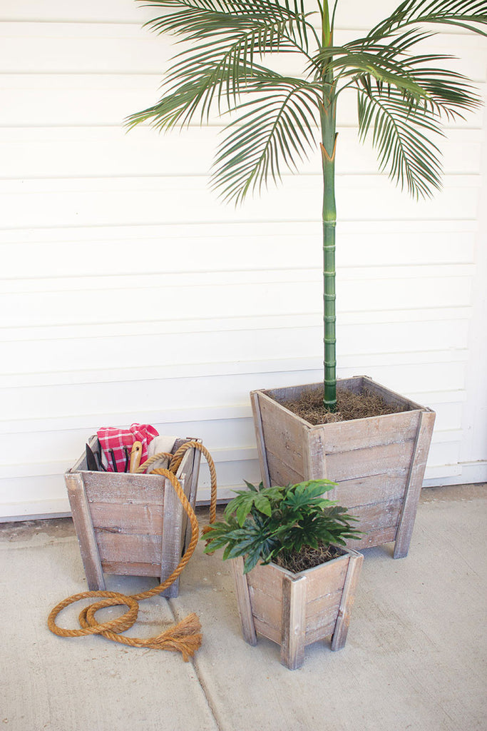 Natural recycled planters, set of 3 - The Nifty Decor