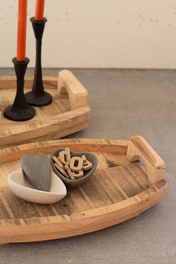 Oval wooden trays, set of 2 - The Nifty Decor