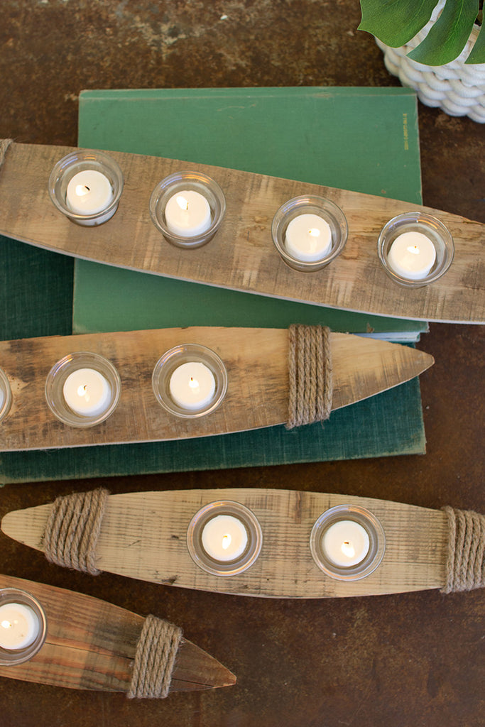 Recycled boat votive holders, set of 4 - The Nifty Decor
