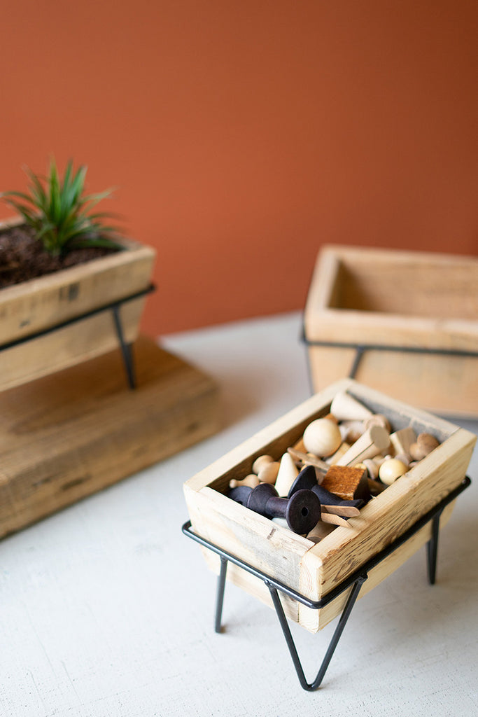 Recycled wood planters, set of 3 - The Nifty Decor