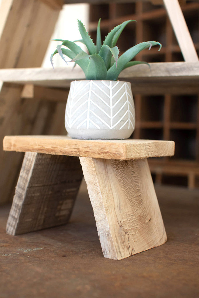 Set of 3 wooden tabletop display risers - Bombay Mercantile