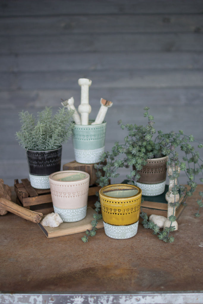 Set of 5 ceramic pots - The Nifty Decor