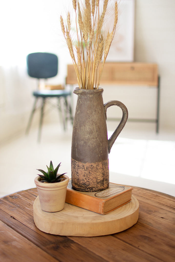Terracotta and dark grey pitcher vase - The Nifty Decor