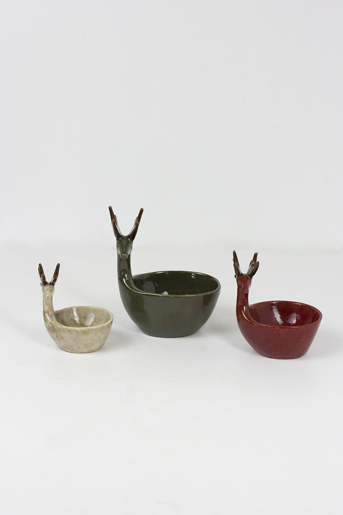 Ceramic Deer Bowls, Set Of 3 - The Nifty Decor