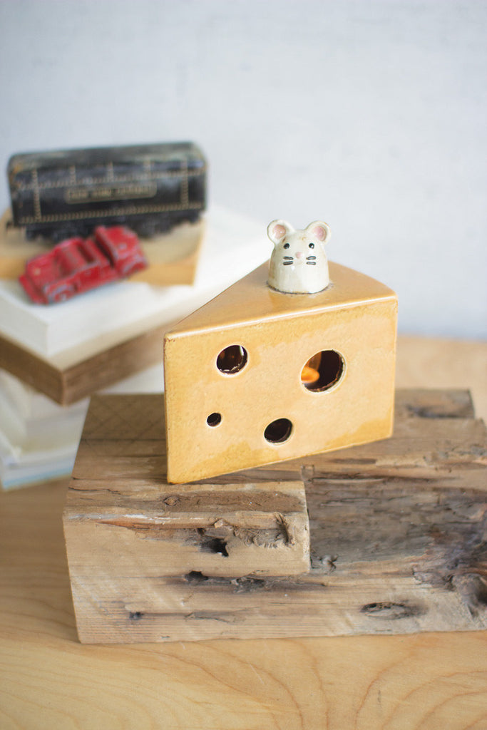 Ceramic cheese and mouse night light - The Nifty Decor