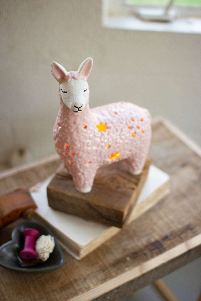 Ceramic alpaca night light - The Nifty Decor