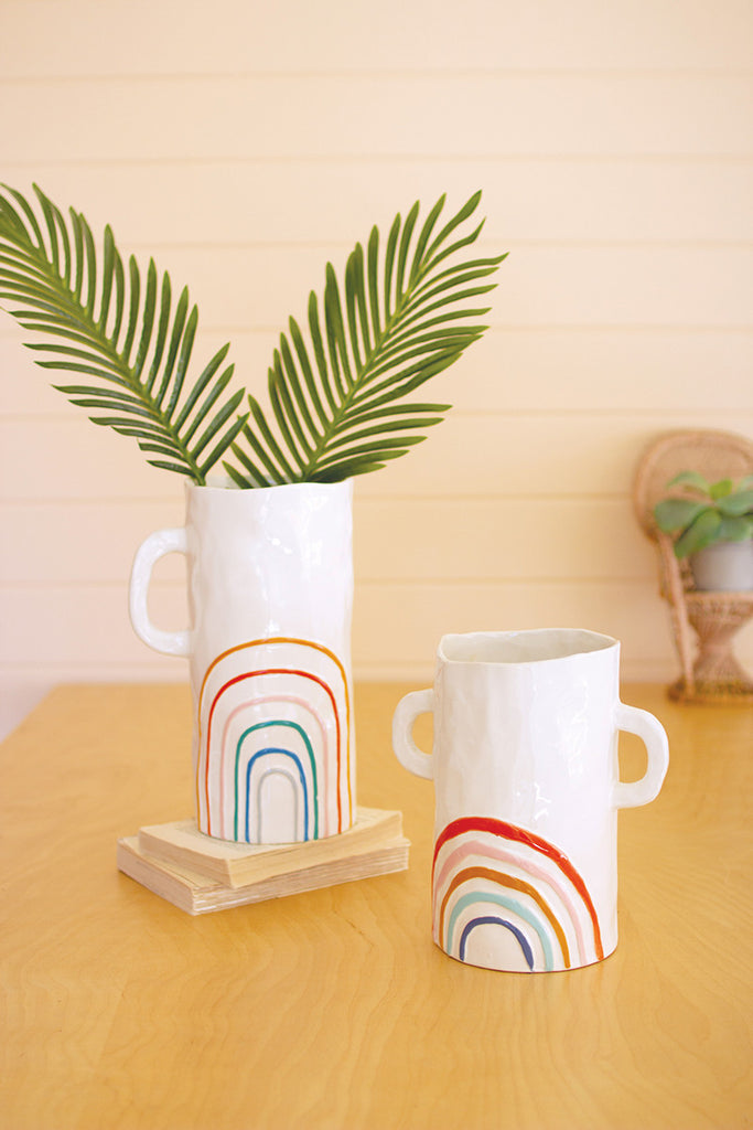 Set of 2 ceramic rainbow vases - The Nifty Decor