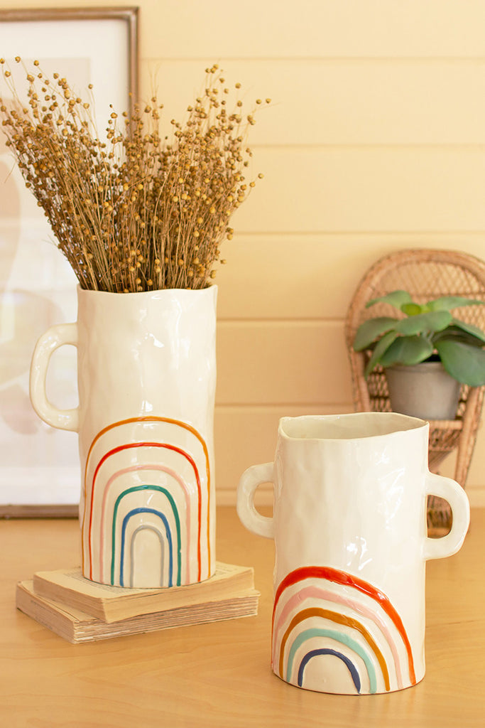Set of 2 ceramic rainbow vases - The Nifty Decor