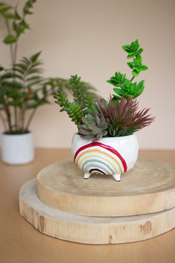 Ceramic rainbow planter - The Nifty Decor