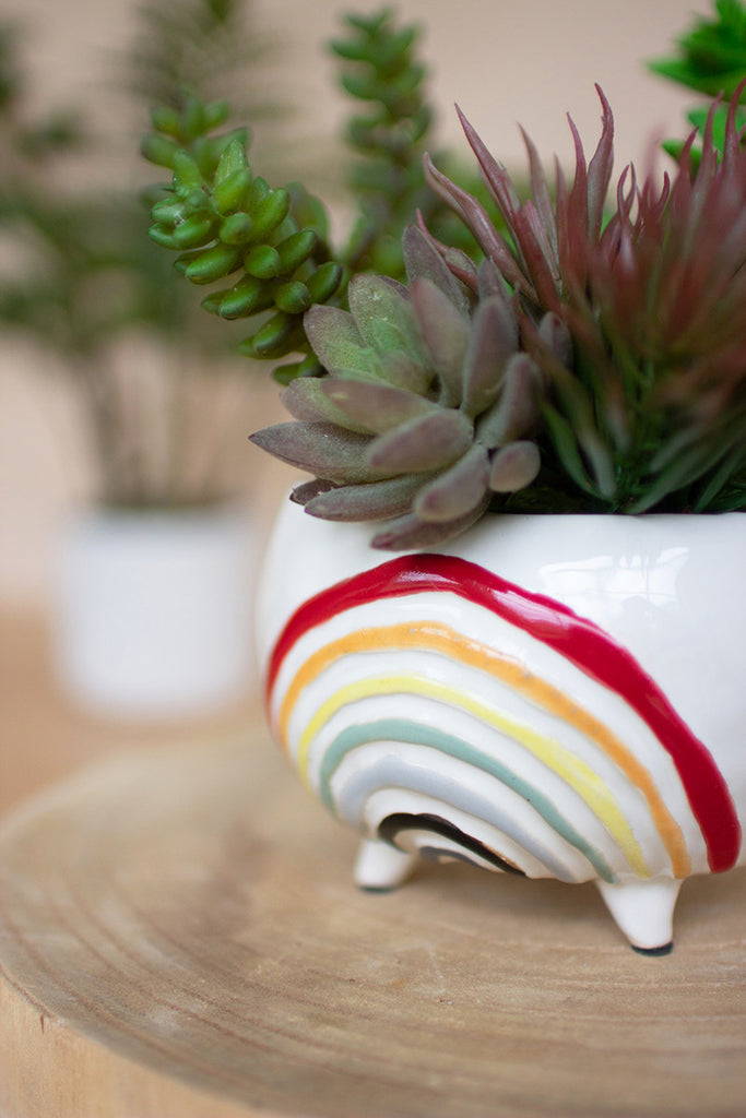 Ceramic rainbow planter - The Nifty Decor