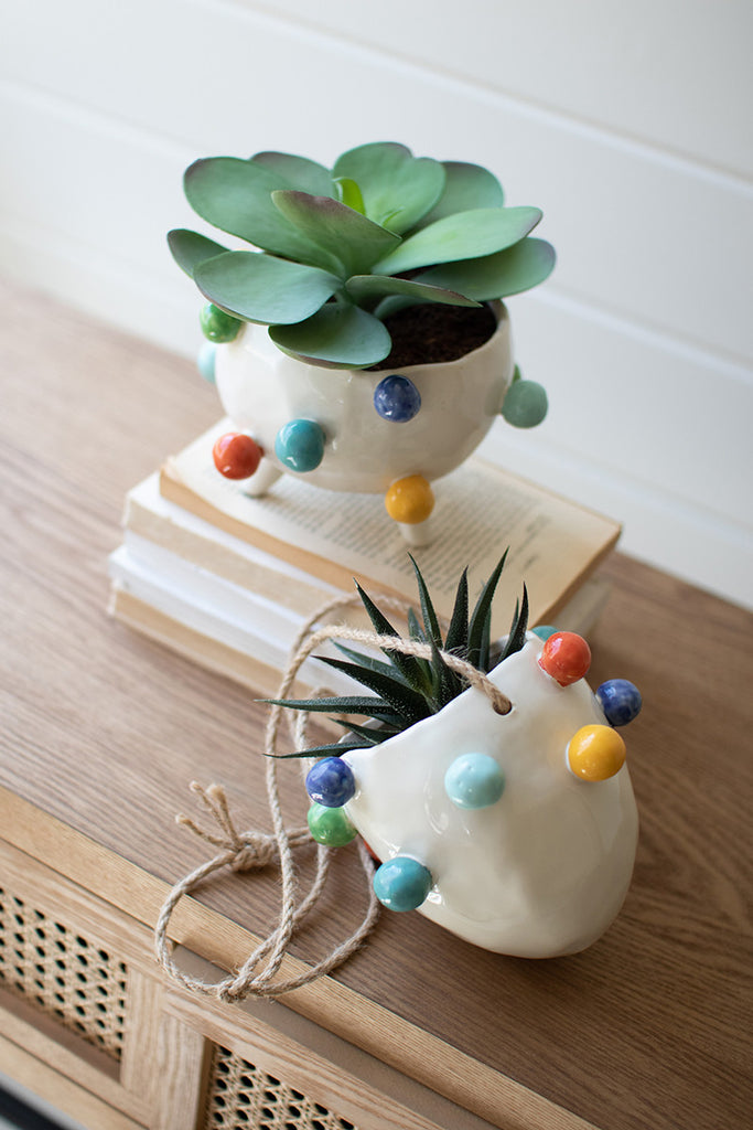 Planter with colorful bubbles - The Nifty Decor
