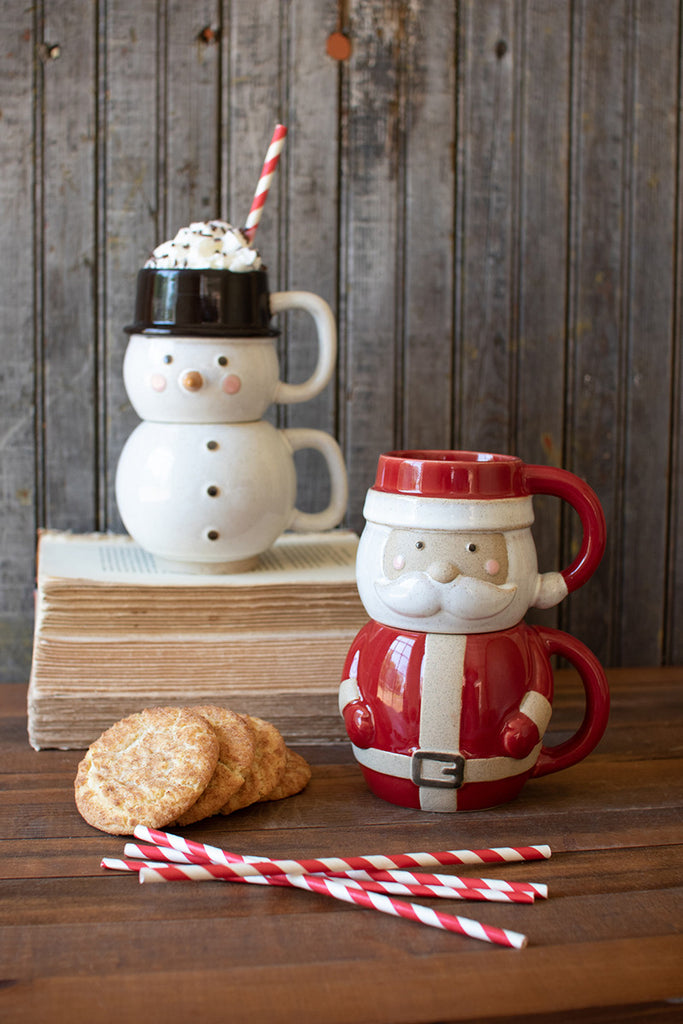 Set of 2 ceramic stacking mugs - The Nifty Decor