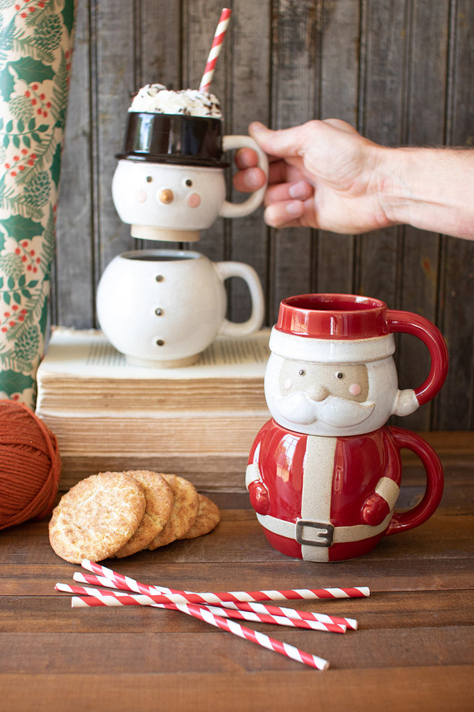 Set of 2 ceramic stacking mugs - The Nifty Decor