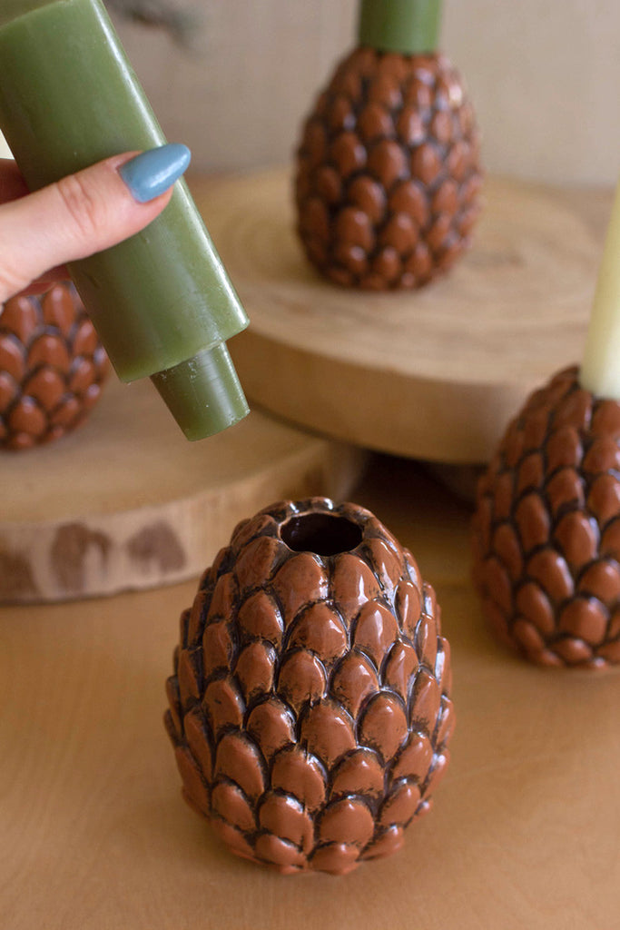 Ceramic pinecone bud vases - Bombay Mercantile