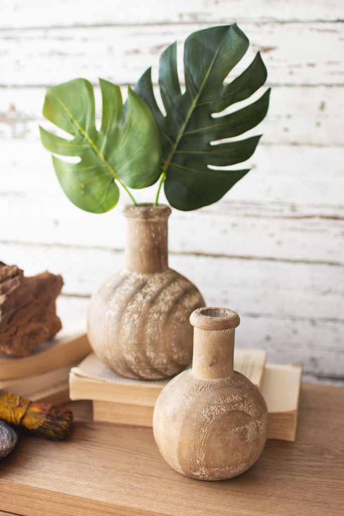 Carved round bottles, set of 2 - The Nifty Decor