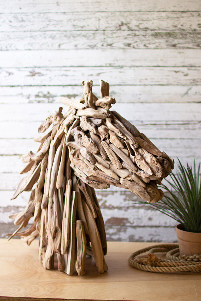 Driftwood horsehead table sculpture - The Nifty Decor