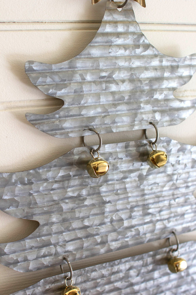 Galvanized metal christmas tree door hanger - Bombay Mercantile