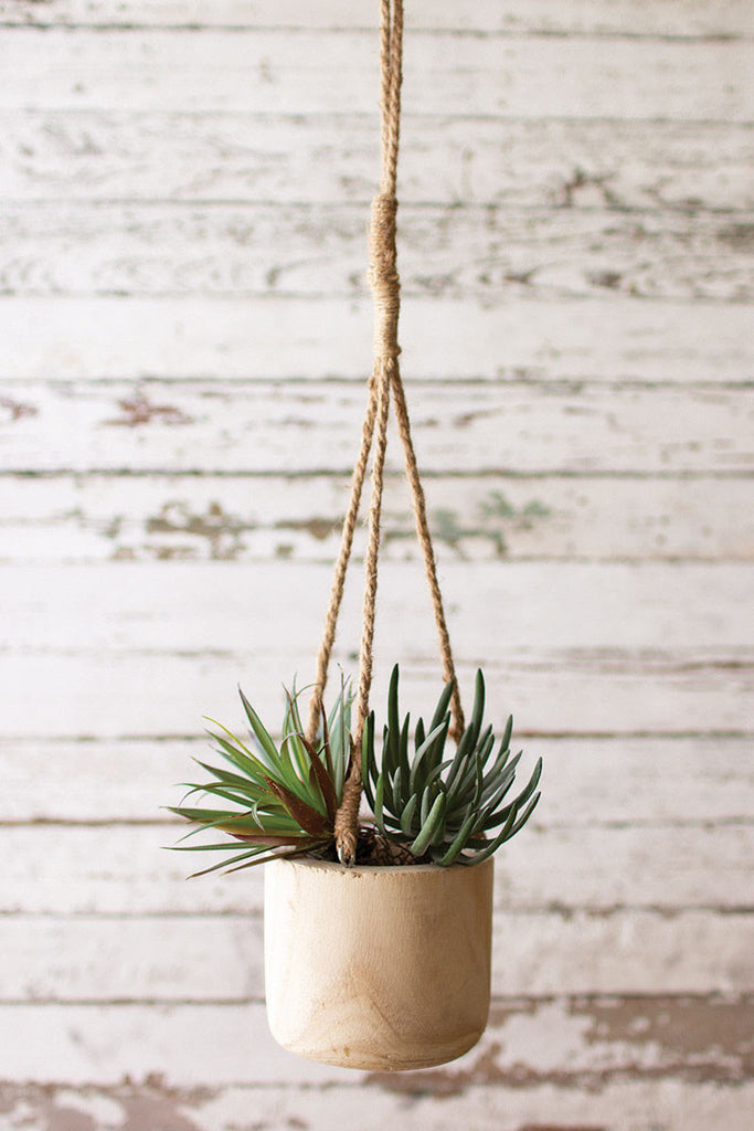 Hanging wooden vase - The Nifty Decor