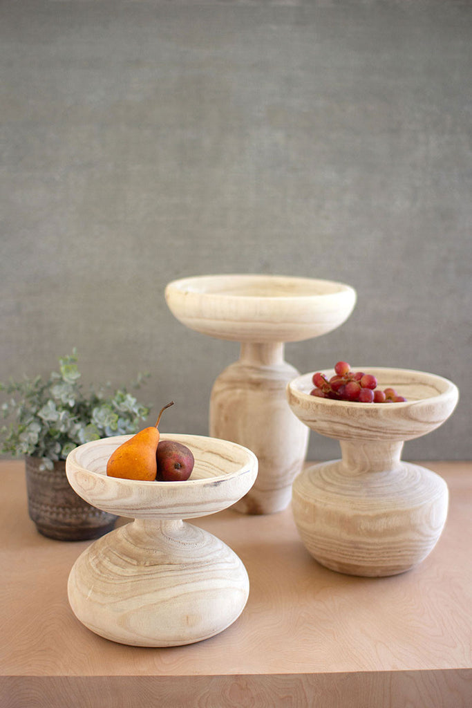 Wooden pedestals, set of 3 - The Nifty Decor