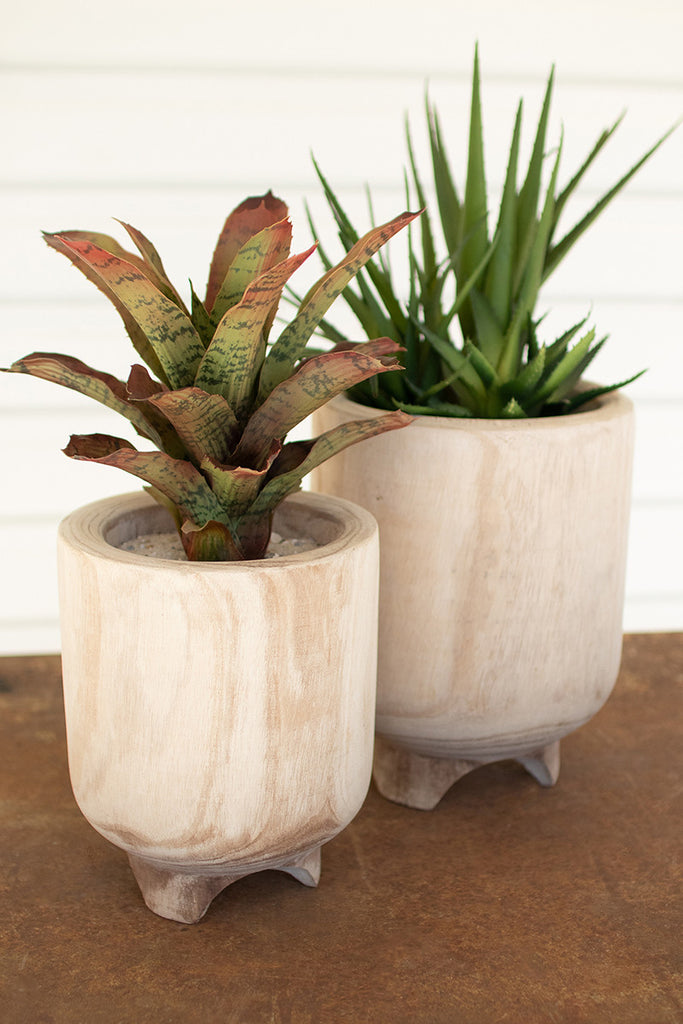 Wooden planters with feet, set of 2 - The Nifty Decor