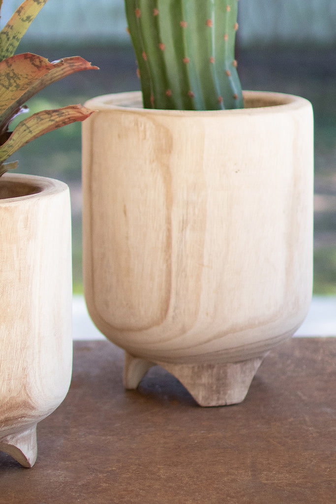 Wooden planters with feet, set of 2 - The Nifty Decor