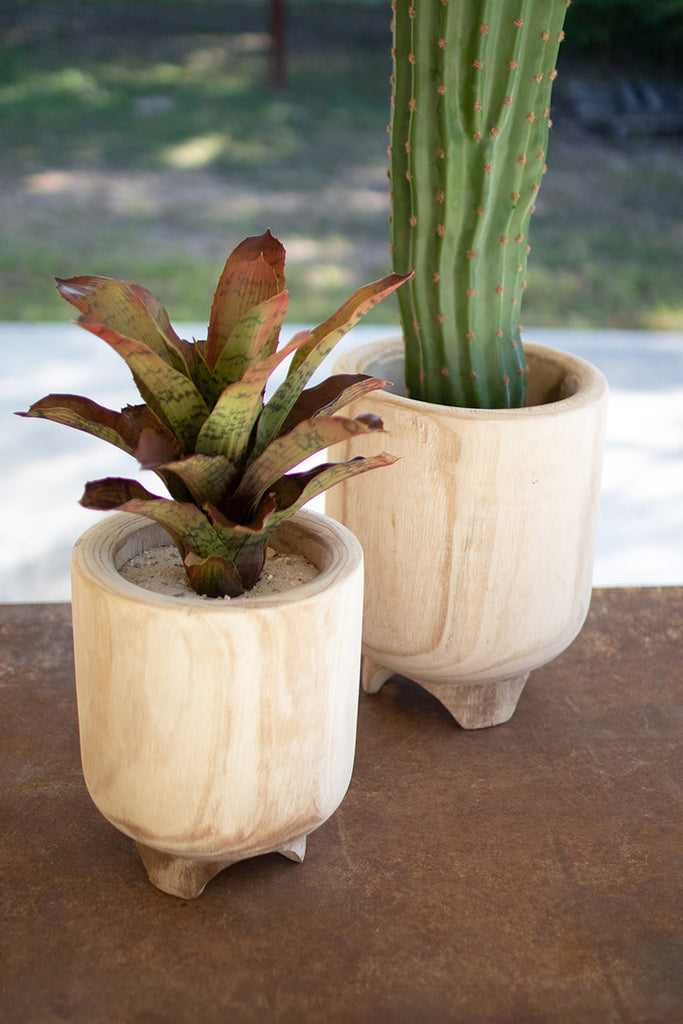 Wooden planters with feet, set of 2 - The Nifty Decor