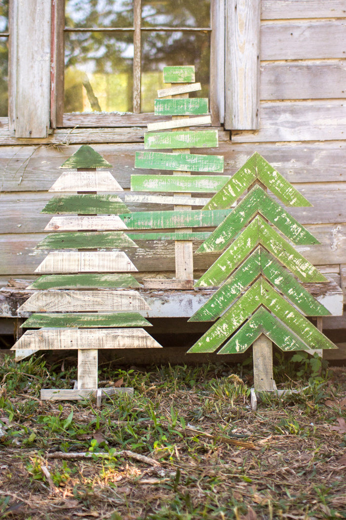 Recycled wood trees, Set of 3 - The Nifty Decor