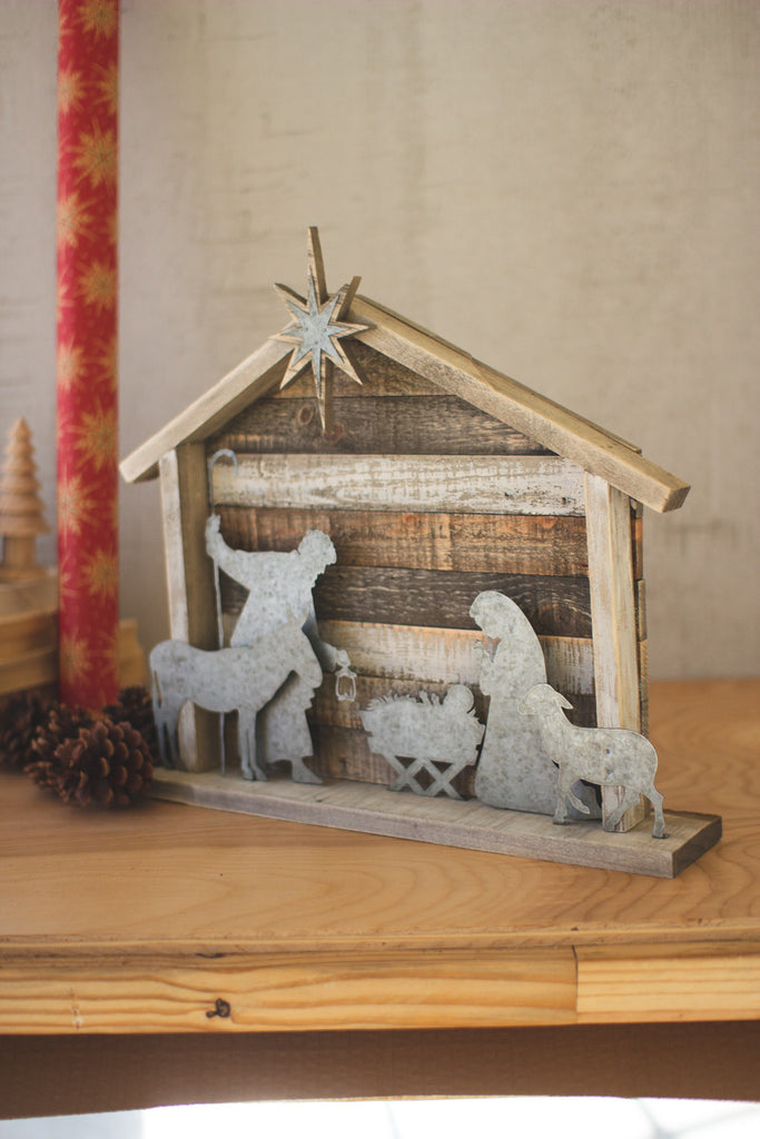 Wood and metal nativity - The Nifty Decor