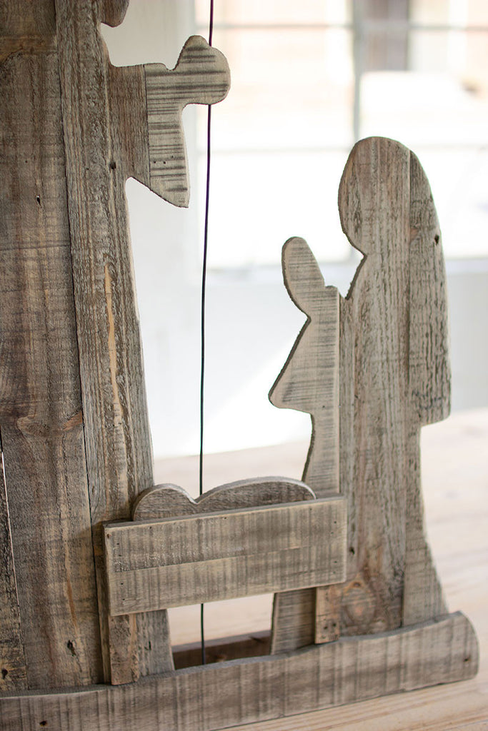 Wooden nativity with stand - The Nifty Decor