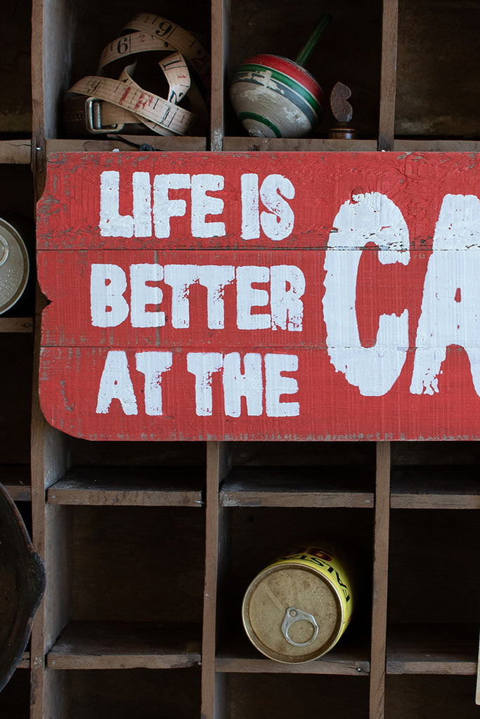 Wood cabin sign - The Nifty Decor