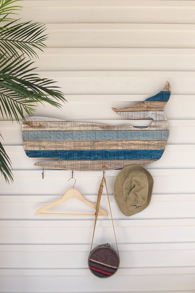 Wood whale coat rack - The Nifty Decor