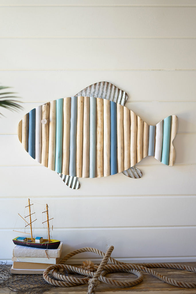 Painted driftwood fish wall decor #2 - The Nifty Decor