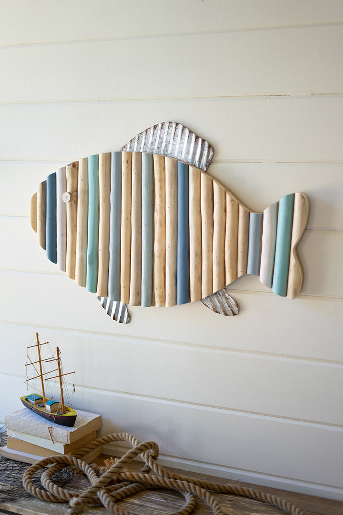 Painted driftwood fish wall decor #2 - The Nifty Decor