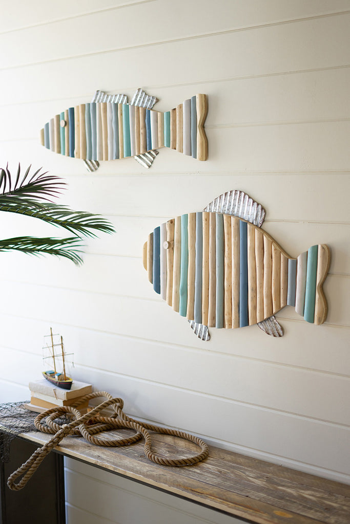 Painted driftwood fish wall decor #1 - The Nifty Decor