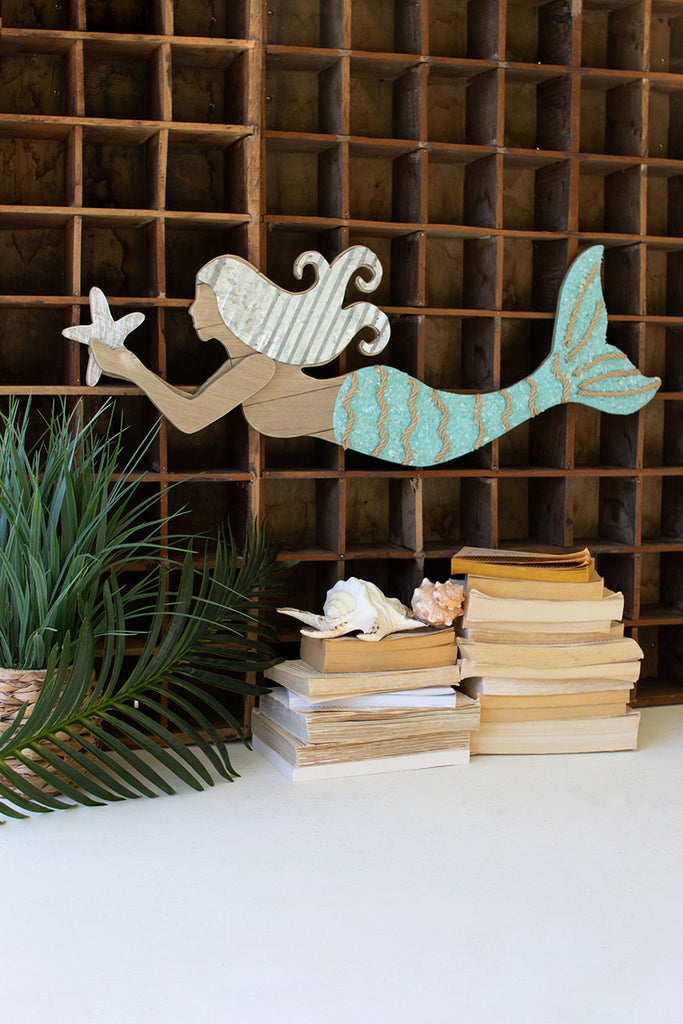 Painted mermaid wall decor - The Nifty Decor