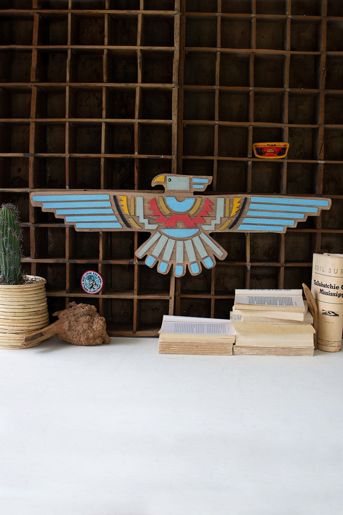 Painted wooden firebird wall decor - The Nifty Decor