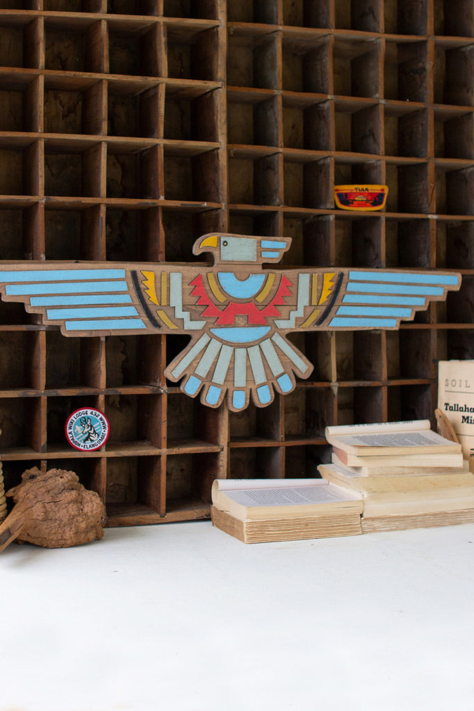 Painted wooden firebird wall decor - The Nifty Decor