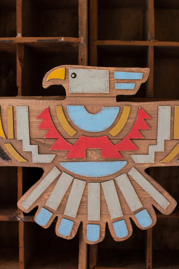 Painted wooden firebird wall decor - The Nifty Decor