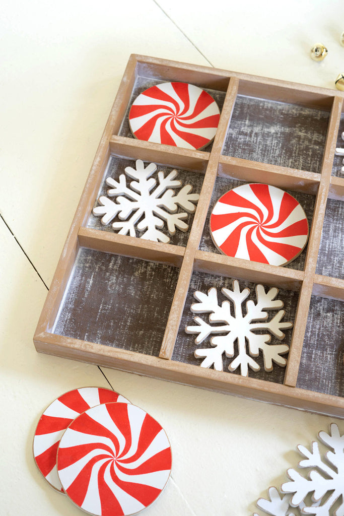 Holiday wooden tic-tac-toe - Bombay Mercantile