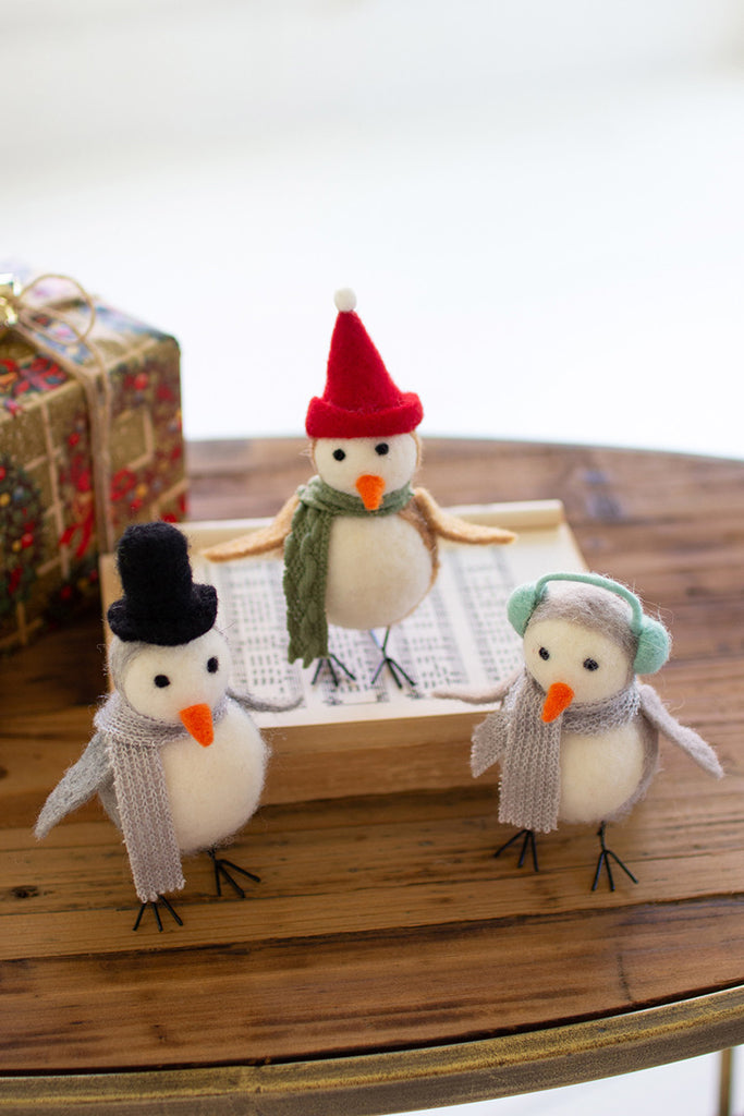 Set of 3 felt Christmas birds - The Nifty Decor