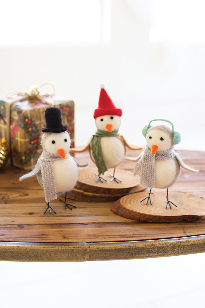 Set of 3 felt Christmas birds - The Nifty Decor