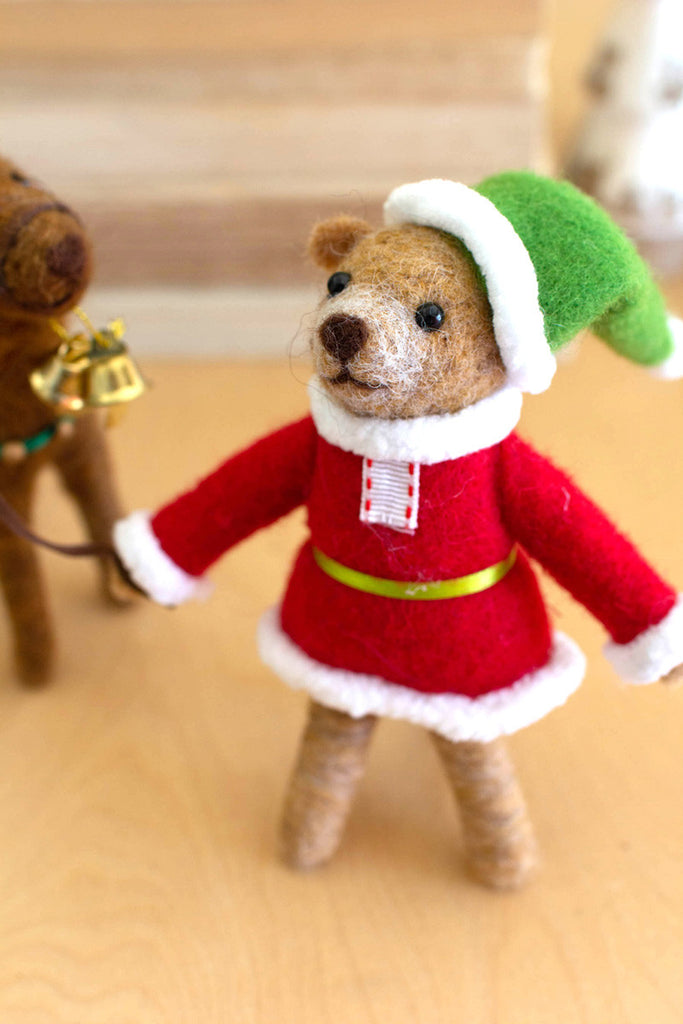 Felt deer and santa bear - Bombay Mercantile