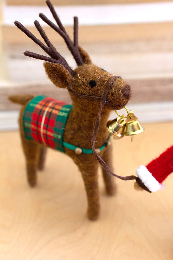 Felt deer and santa bear - Bombay Mercantile