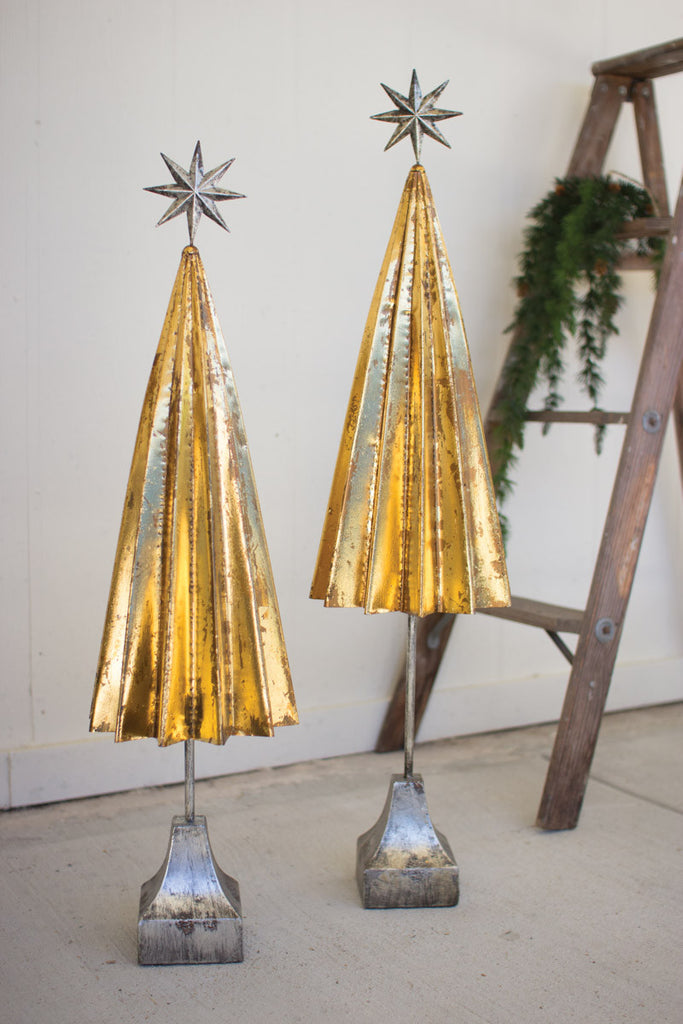 Gold metal trees, Set of 2 - The Nifty Decor