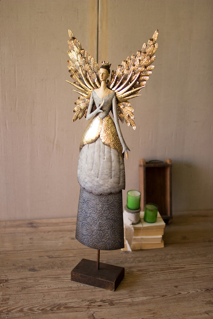 Painted metal angel - The Nifty Decor