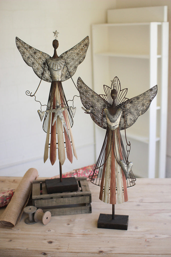 Galvanized angels, Set of 2 - The Nifty Decor