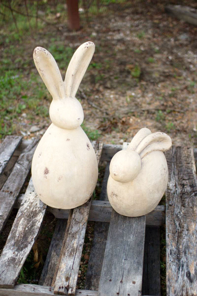 Set of 2 rabbit sculptures - Bombay Mercantile