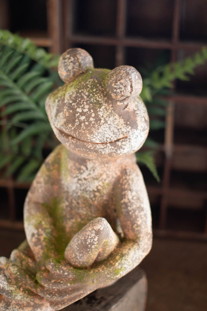 Small faux concrete frog - Bombay Mercantile