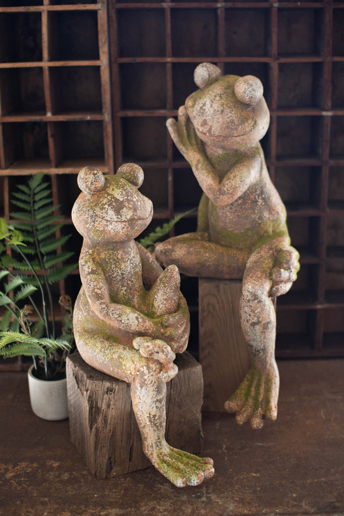 Small faux concrete frog - Bombay Mercantile