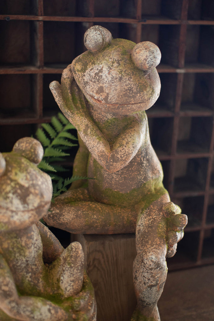 Large faux concrete frog - Bombay Mercantile